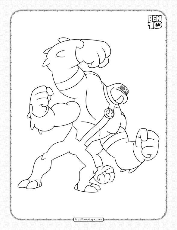 Ben 10 Four Arms Coloring Page for Kids 1 ben 10 four arms coloring page for kids