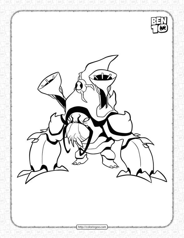 Ben 10 Ultimate Arctiguana Coloring Page 1 ben 10 ultimate arctiguana coloring page