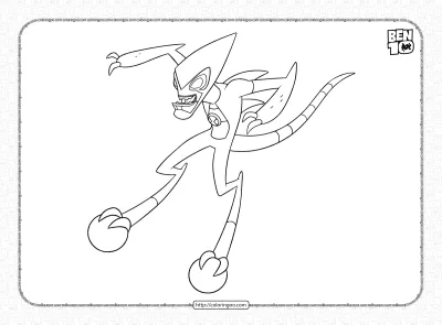 Ben 10 XLR8 Coloring Activities for Kids
