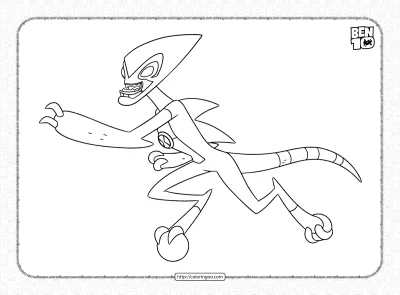 Ben 10 XLR8 Pdf Coloring Sheet