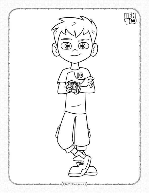 Ben Tennyson Coloring Pages for Kids 1 ben10 coloring pages for kids