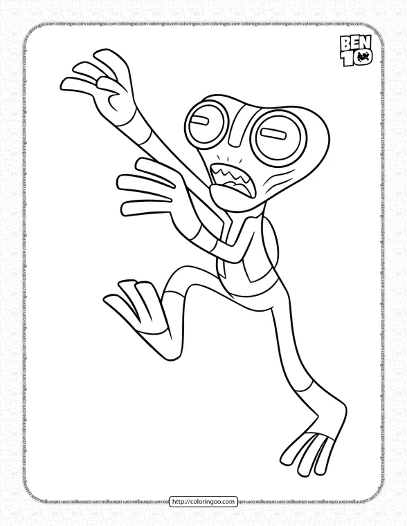 Ben10 Grey Matter Coloring Pages for Kids 1 ben10 grey matter coloring pages for kids