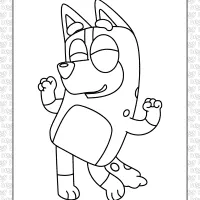 bluey bingo dancing coloring page