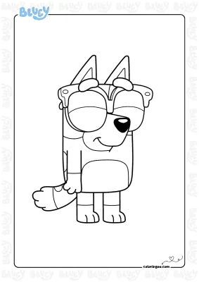 Bluey Bingo Glasses Coloring Page