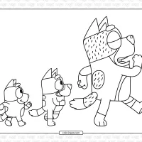 bluey family coloring sheet