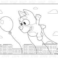 bluey parade coloring page