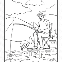 Boy Fishing Coloring Page 24 boy fishing coloring page