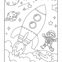 boy in the space coloring page