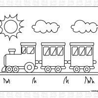 cartoon train coloring page