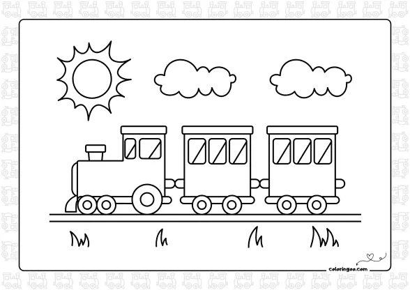 Cartoon Train Coloring Page 1 cartoon train coloring page