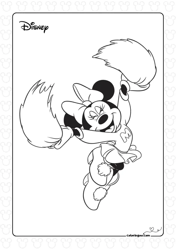cheerleader minnie mouse coloring page