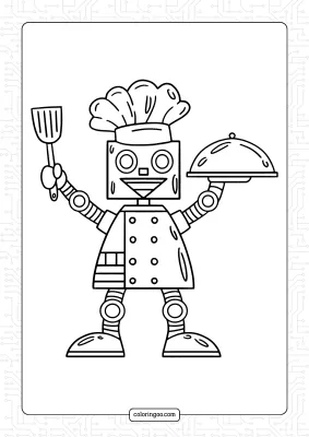Chief Robot Coloring Page