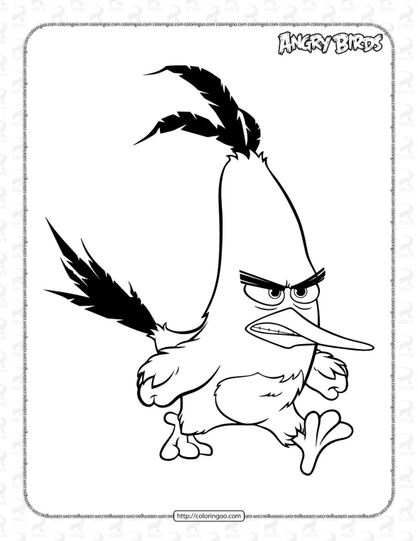 Chuck Angry Bird Coloring Page 1 chuck angry bird coloring page
