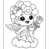 cupid with rose in hand