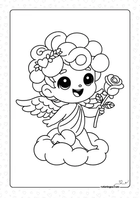 Cupid With Rose In Hand