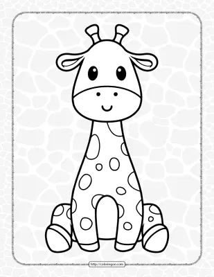 Cute Baby Giraffe Coloring Pages