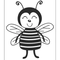 Cute Bee Coloring Page 2 cute bee coloring page