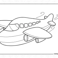 cute cartoon plane coloring page