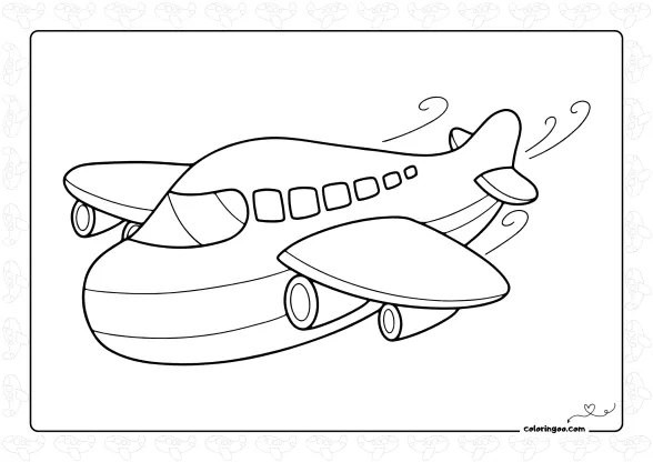 Cute Cartoon Plane Coloring Page 1 cute cartoon plane coloring page