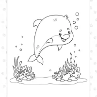 Cute Dolphine Coloring Page 5 cute dolphine coloring page
