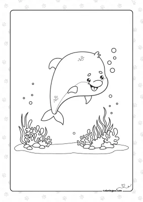 Cute Dolphine Coloring Page