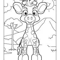 Cute Giraffe Coloring Page 2 cute giraffe coloring page