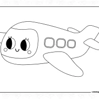 cute plane coloring sheet