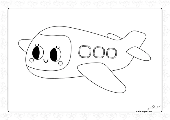 Cute Plane Coloring Sheet 1 cute plane coloring sheet