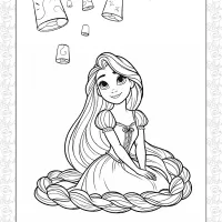 Cute Rapunzel Coloring Page 6 cute rapunzel coloring page