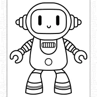 Cute Robot Coloring Page 7 cute robot coloring page