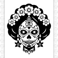 day of the dead woman head coloring