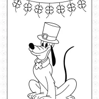 disney pluto st patricks day coloring page