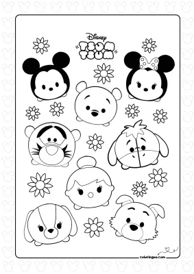 Disney Tsum Tsum Coloring Page