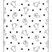 Dolphin Pattern with Hearts 6 dolphin pattern with hearts