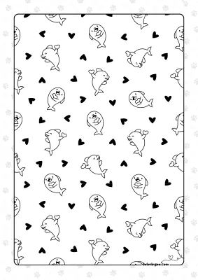 Dolphin Pattern with Hearts