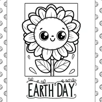 Earth Day Sunflower Coloring Page 17 earth day sunflower coloring page