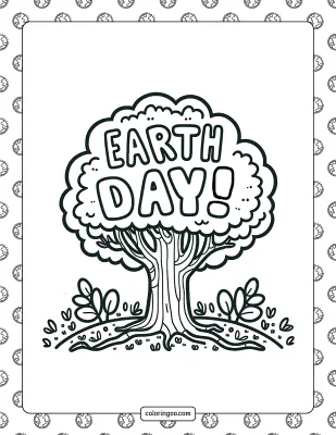 Earth Day Tree Coloring Page
