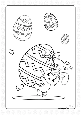 Easter Egg Raining Coloring Page