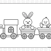 easter train coloring page