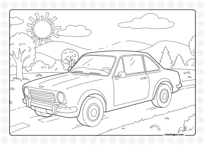 Easy Car Coloring Page