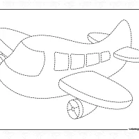 easy plane tracing coloring page