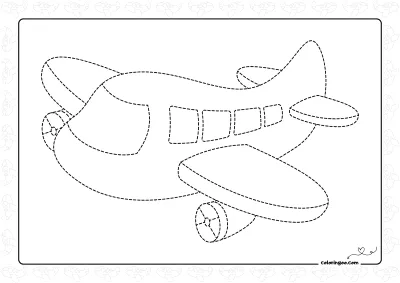 Easy Plane Tracing Coloring Page