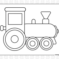 easy train coloring page