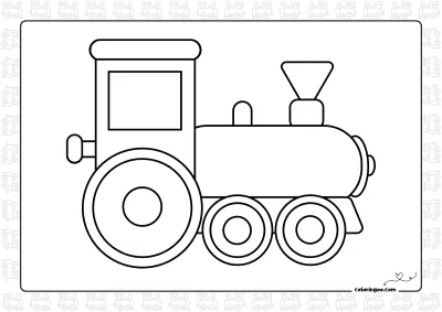 Easy Train Coloring Page