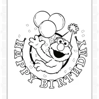 elmo happy birthday coloring page