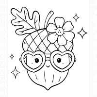 Fall Acorns Coloring Page 15 fall acorns coloring page
