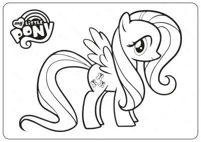 Flattershy Cartoon Coloring Page