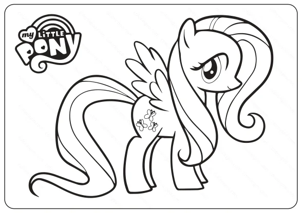 flattershy coloring page 2