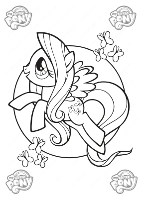 Flattershy Colouring Page