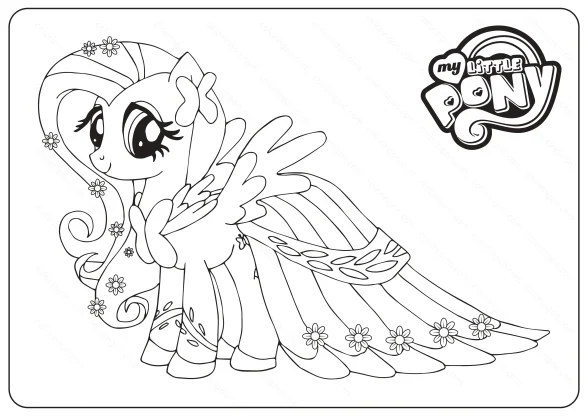 flattershy coloring page